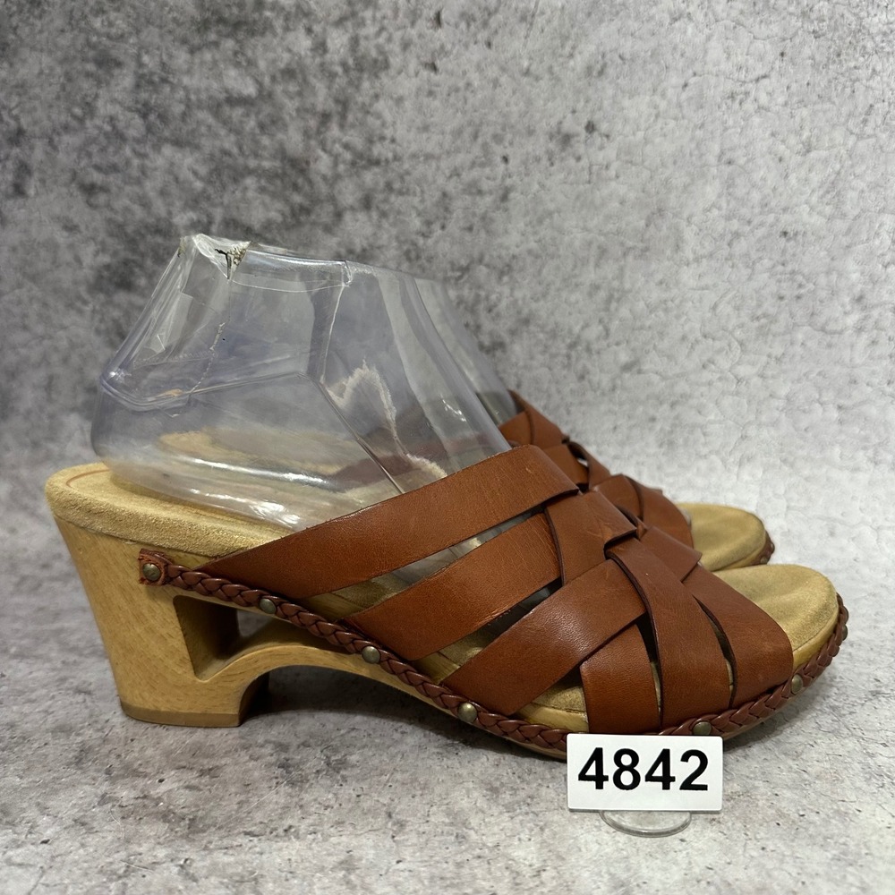 Dansko Tory Sandals Women Size 41 US 10.5-11 Brown Leather Clog Slide